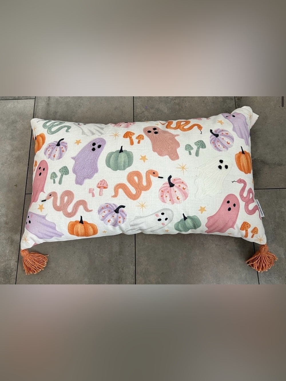 NEW Cupcakes and cashmere halloween ghost pumpkin pink decorative pillow